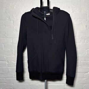 Helmut Lang Men's Black Neoprene Hoodie Sweater